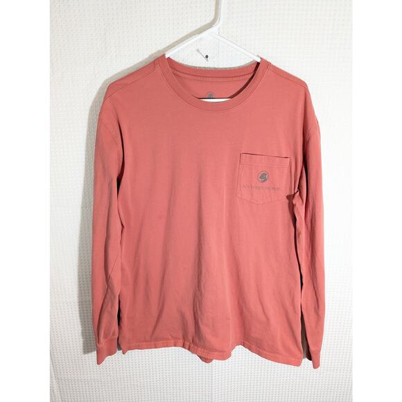 Southern Proper Long Sleeve T-Shirt Mens Medium Red Pocket Tee Dog Logo Graphic - Picture 1 of 3